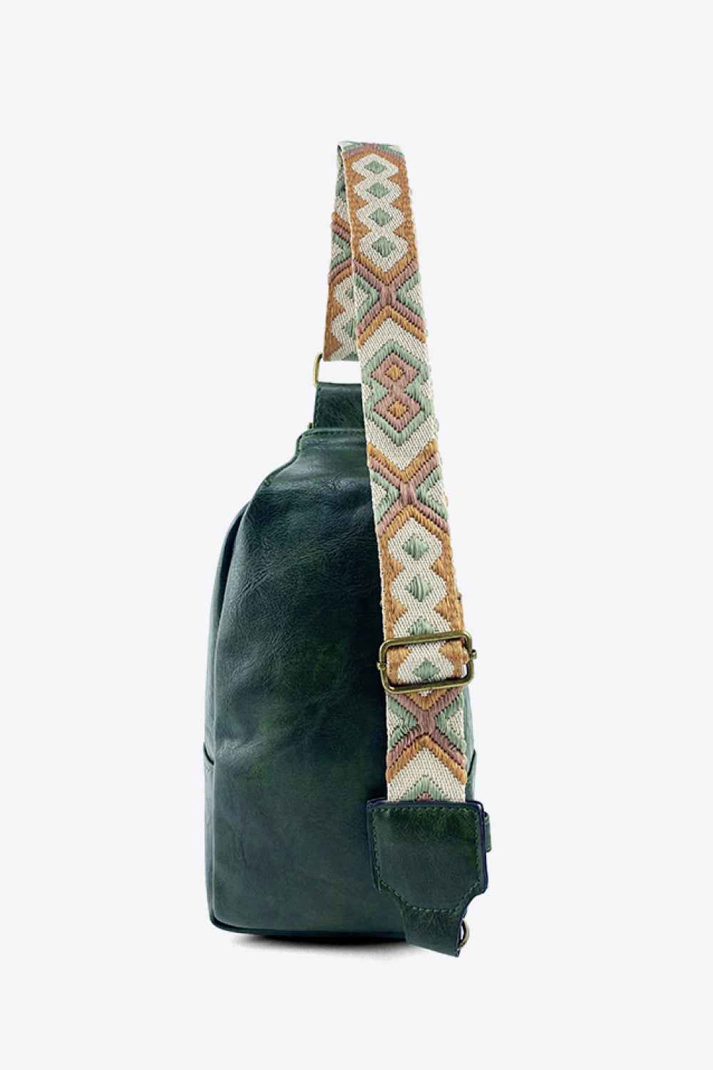 Random Pattern Adjustable Strap : Leather Sling Bag