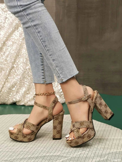 Elegant Platform Block : Heel Sandals