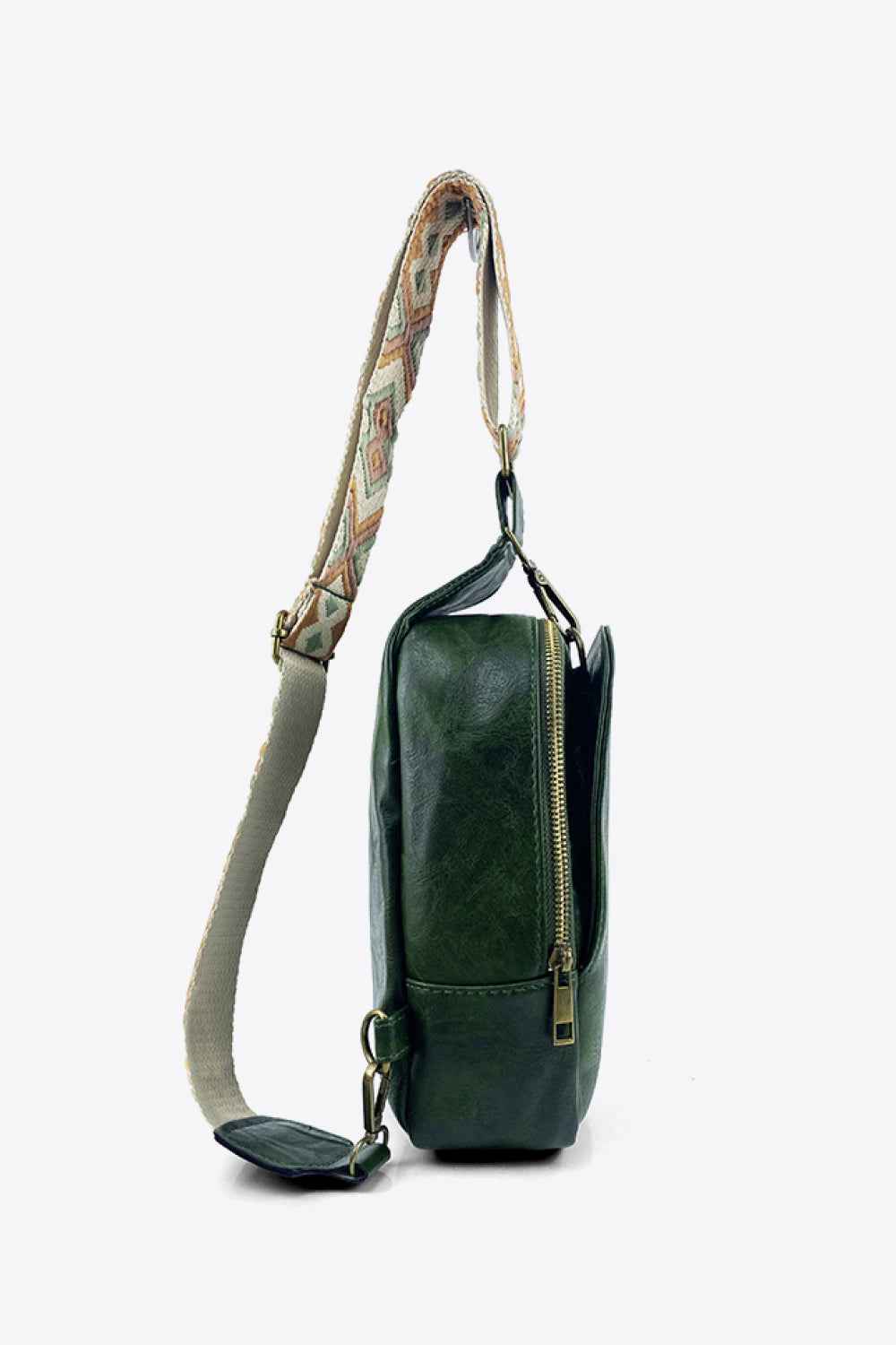 Random Pattern Adjustable Strap : Leather Sling Bag