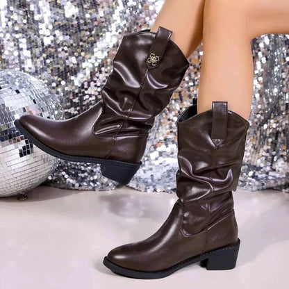 Point Toe Block Heel Boots - Fashion Forward Footwear