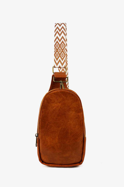 Random Pattern Adjustable Strap : Leather Sling Bag