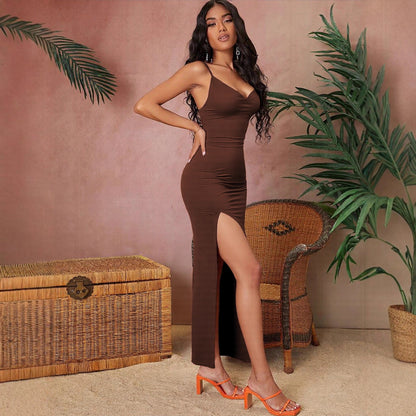 Suspender Backless Women Dress Sexy Adult Lady like Woman Sheath Dress