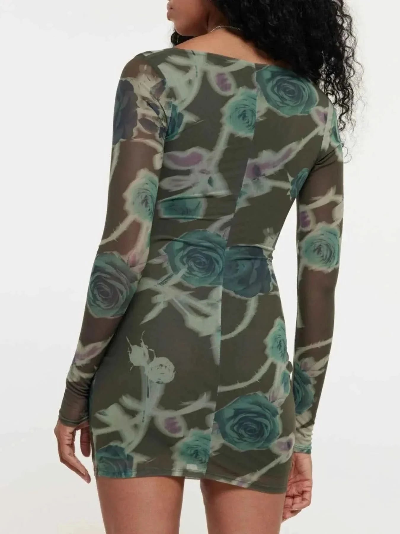 Long Sleeve Bodycon Dress : With Keyhole Detail