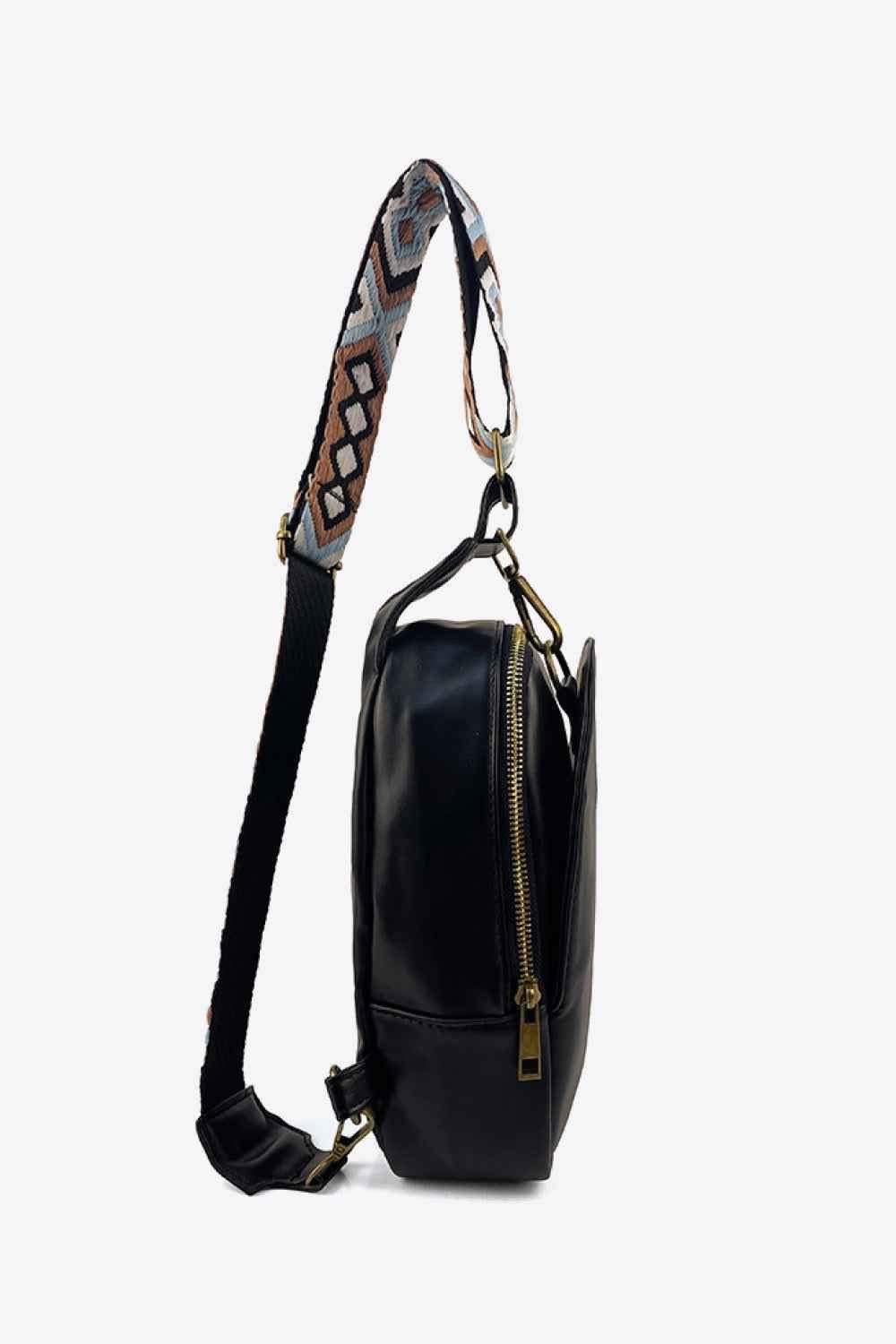 Random Pattern Adjustable Strap : Leather Sling Bag