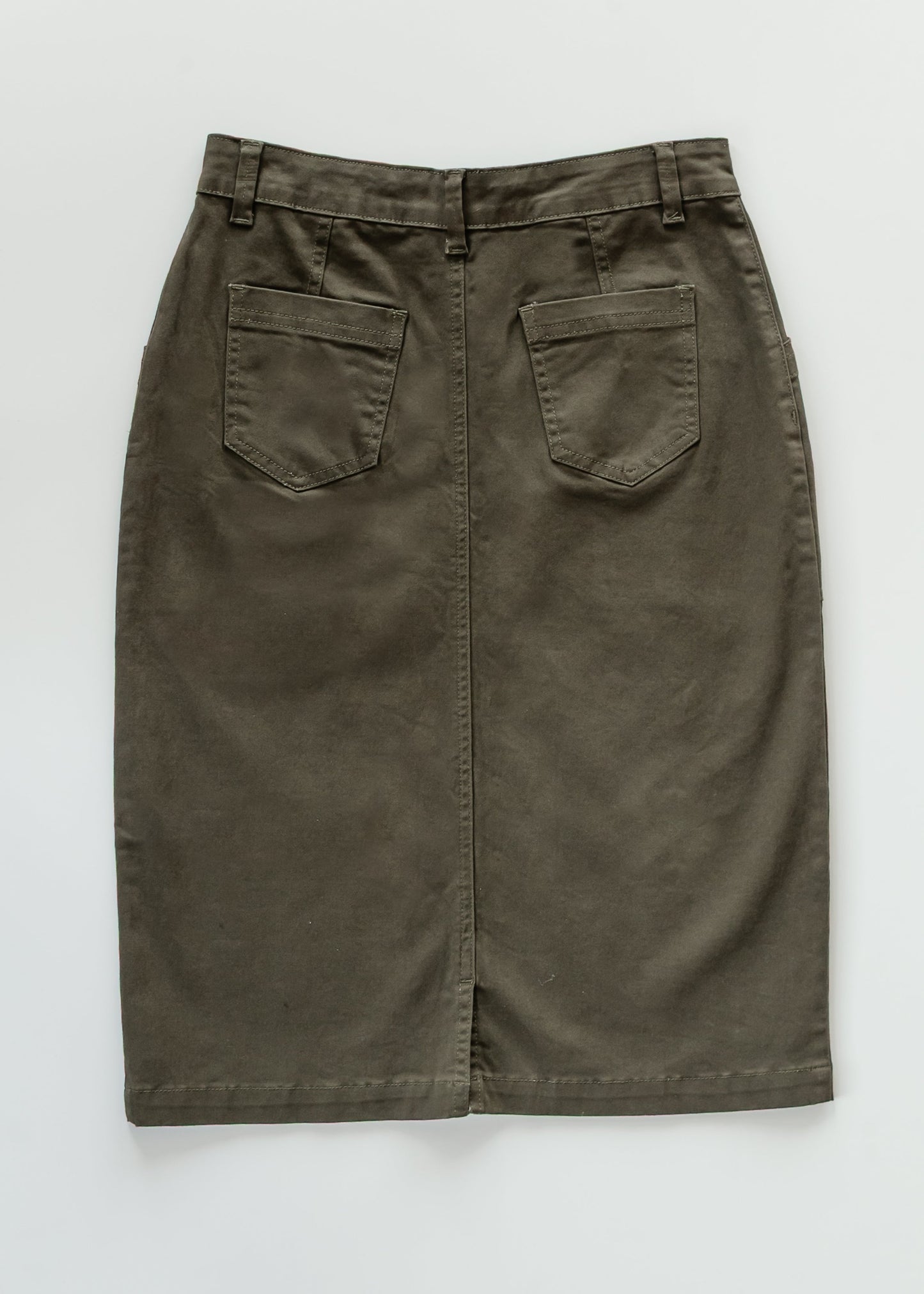 Kennedy Olive Midi Denim Skirt